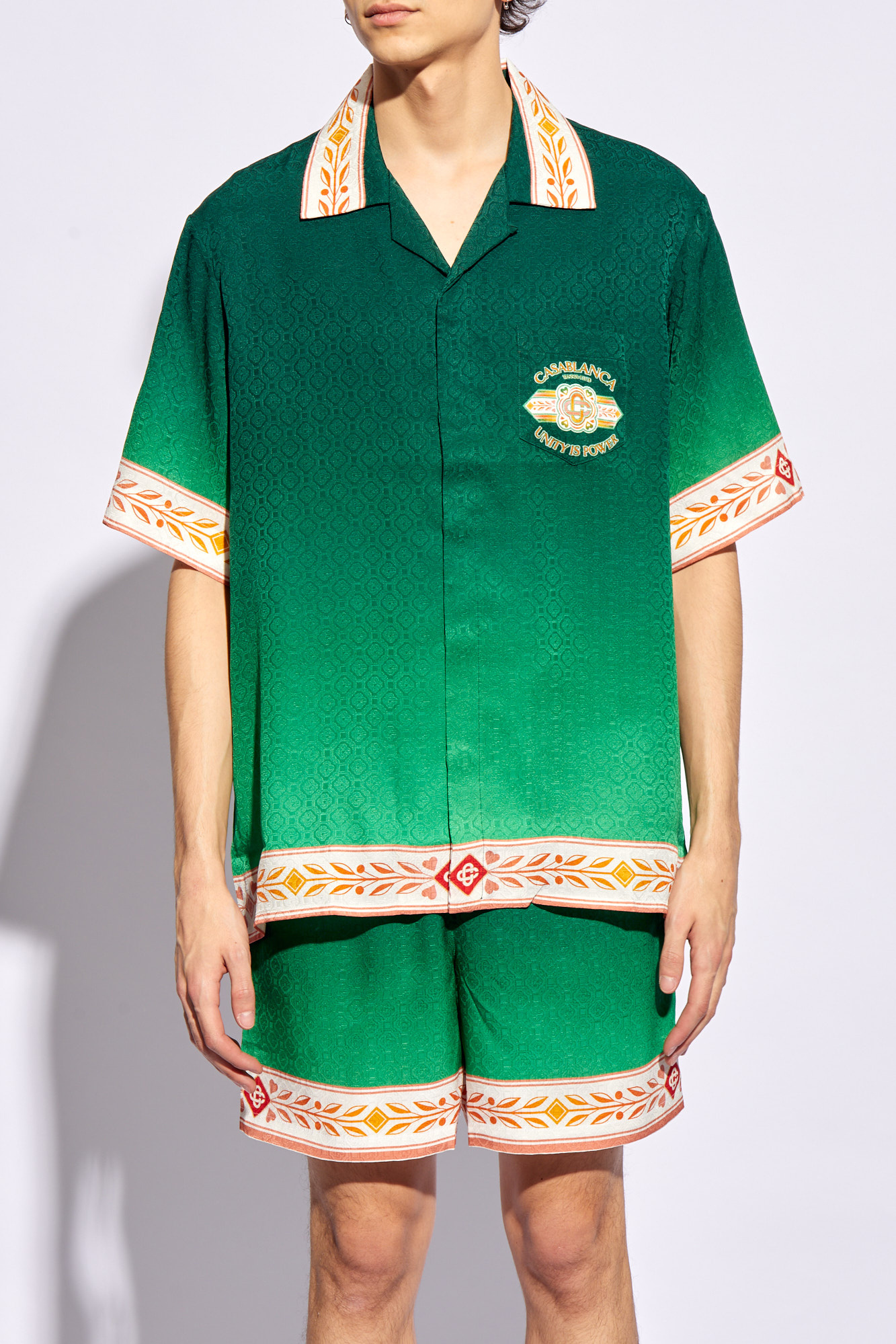 Fourtwofour On Fairfax Mimic Shirt - Green Silk shirt Fourtwofour On Fairfax Mimic Shirt - Green Silk shirt